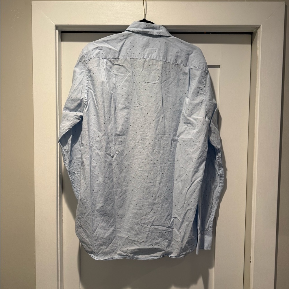 Bonobos Light Blue Button-Down Shirt with Red and Navy Microdots - Picture 3 of 3